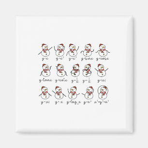 Aimant Funny Snowman enseignant de mathématiques Noël