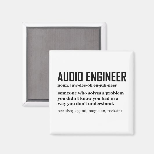 Aimant Funny Sound Engineer Audio Engineering Definition (Recto/Verso)