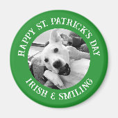 Aimant Funny St. Patrick's Day Irlandais et chien sourian (Devant)