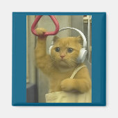 Aimant Funny Subway Cat Meme Stud Brainrot Cats Humor Kit (Devant)