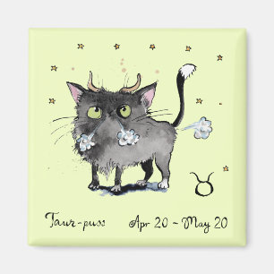 Aimant Funny Taurus Zodiac Chat étoile signe horoscope fr
