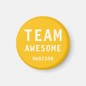 Aimant Funny Team Awesome Yellow Orange Personalized Name (Devant)
