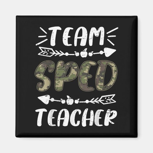 Aimant Funny Team Sped Teacher Camo Teacher Student Back (Devant)