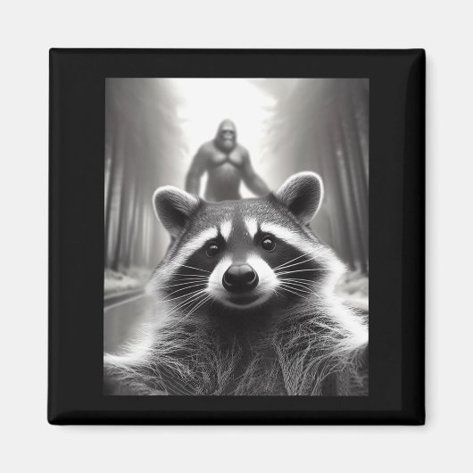 Aimant Funny Tee Ed Raccoon Selfie Bigfoot Gift Mens Wome (Devant)