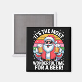 Aimant Funny Time For A Beer Santa Christmas  (Recto/Verso)
