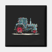 Aimant Funny Tractor Christmas Graphics Lights Lover Farm (Devant)