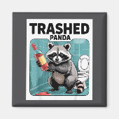 Aimant Funny Trashed Panda Raccoon Gets Drunk  (Devant)