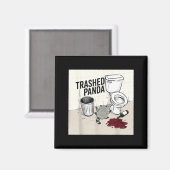 Aimant Funny Trashed Panda Racoon Gets Drunk  (Recto/Verso)