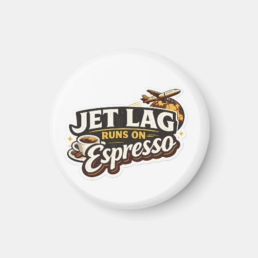 Aimant  Funny Travel Coffee Lover Hat (Devant)