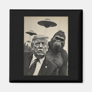 Aimant Funny Trump Bigfoot Selfie Avec Ufos Alien Étrange