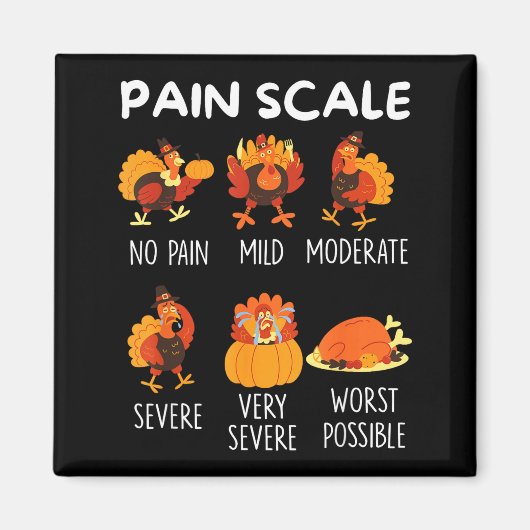 Aimant Funny Turkey Pain Scale Thanksgiving Cna Er Nurse  (Devant)