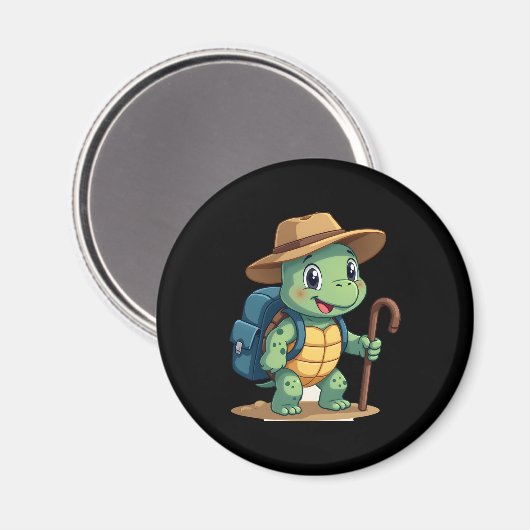 Aimant Funny Turtle Hiking Graphic Camping Lover Adventur (Recto/Verso)