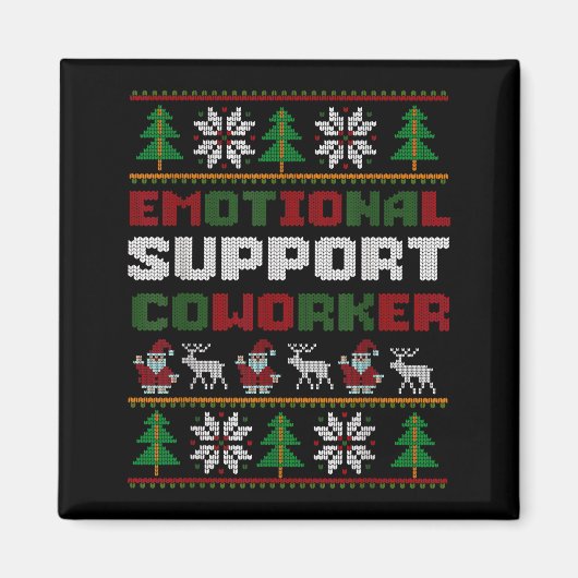 Aimant Funny Ugly Christmas Sweater Emotional Suprt Cowor (Devant)