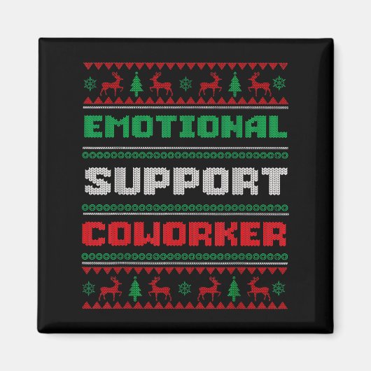 Aimant Funny Ugly Christmas Sweater Emotional Suprt Cowor (Devant)