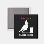Aimant Funny Unicorn Barrel Racer (Recto/Verso)