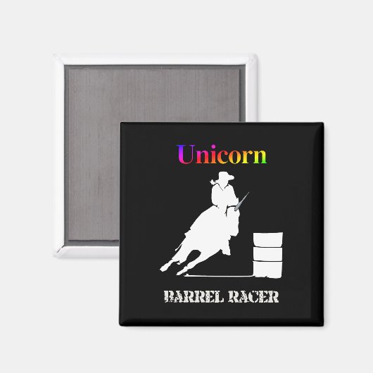 Aimant Funny Unicorn Barrel Racer (Recto/Verso)