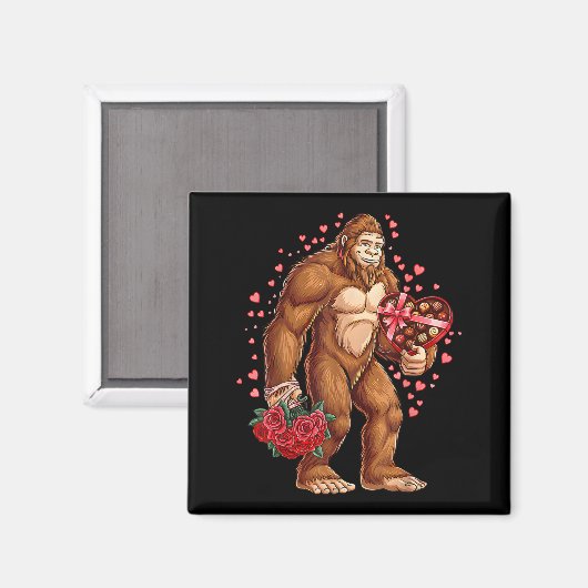 Aimant Funny Valentines Day Bigfoot Heart Love Sasquatch  (Recto/Verso)