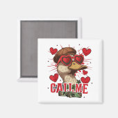 Aimant Funny Valentine's Day Boy Duck Hunting Call Me Tod (Recto/Verso)