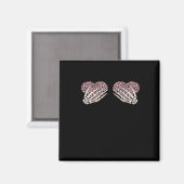 Aimant Funny Valentines Jour Squelette Mains Coeurs Fille (Recto/Verso)