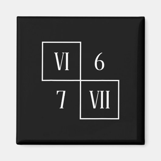 Aimant Funny Vi Vii 6 7 Meme Roman Numerals Math Six Seve (Devant)