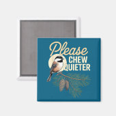 Aimant Funny Vintage Bird Nature Illustration Please Chew (Recto/Verso)