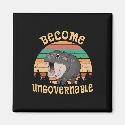 Aimant Funny Vintage Devenir ingouvernable Moo Deng Ba1 (Devant)