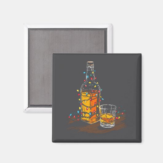 Aimant Funny Whiskey Christmas Graphics Lights Lover Long (Recto/Verso)