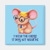 Aimant Furry Cheese Man Business Mouse Tie Glasses Nerdy (Devant)