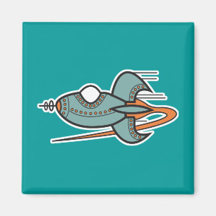 Aimant fusée rétro