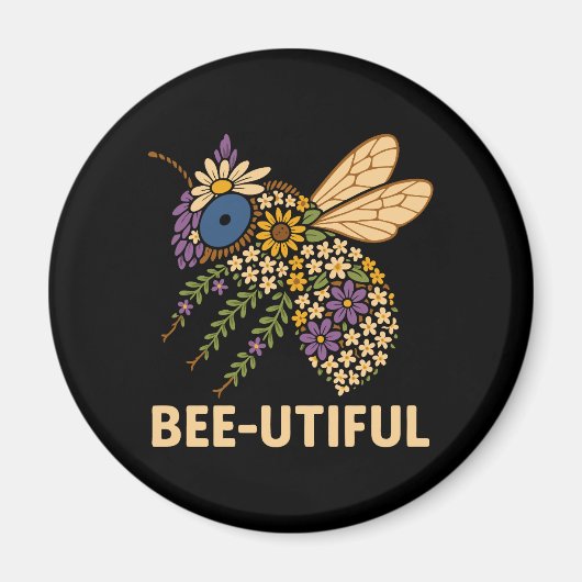 Aimant Fusion florale abeille (Devant)