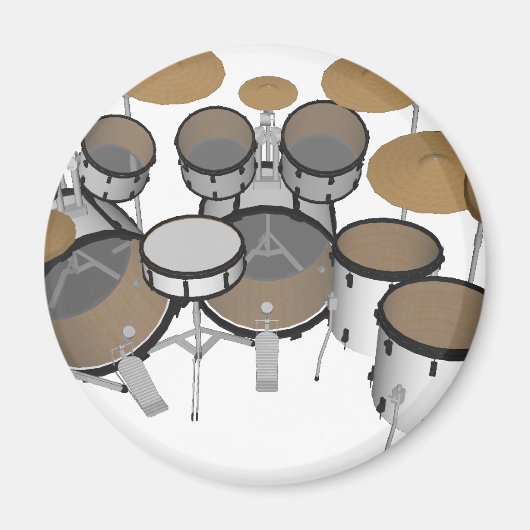 Aimant Fûts : Kit de tambour blanc : modèle 3D : (Devant)