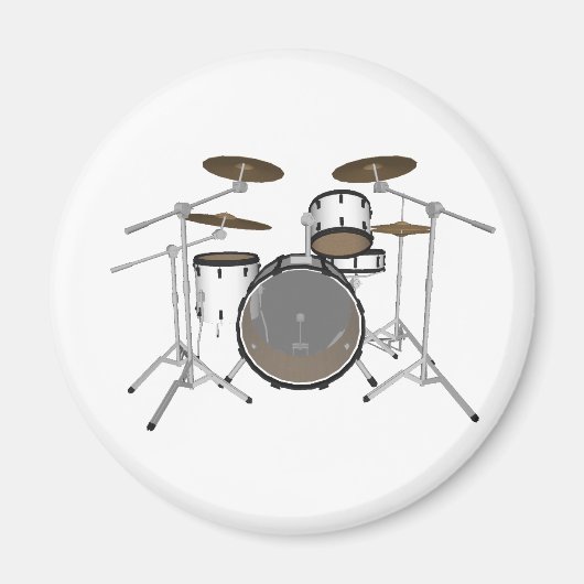 Aimant Fûts : Kit de tambour blanc : modèle 3D : (Devant)