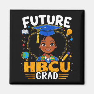 Aimant Futur élève diplômé Hbcu Enfants Fille noire Afro 