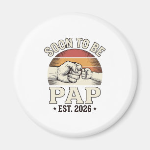 Aimant Futur Pap 2026 Design de poing levé bébé vintage_