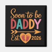 Aimant Futur Papa 2026 Annonce de Grossesse en Cours (Devant)