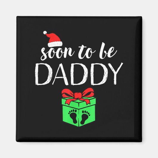 Aimant Futur Papa Noël Annonce de Grossesse Drôle (Devant)
