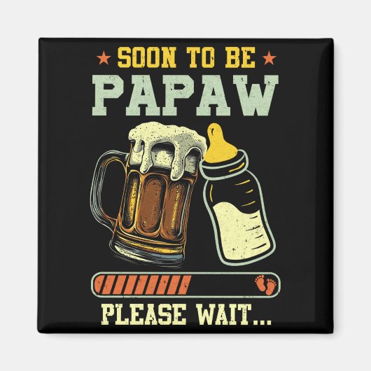 Aimant Futur Papy Établi 2025 Annonce de Grossesse L (Devant)