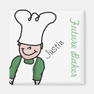 Aimant Future Baker avec votre nom