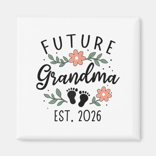 Aimant Future Grand-mère 2026 Annonce de grossesse pour G (Devant)