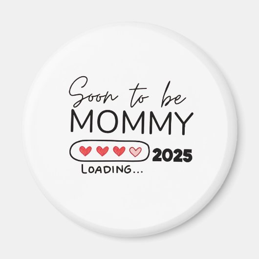 Aimant Future Maman 2025 Saint-Valentin Grossesse (Devant)