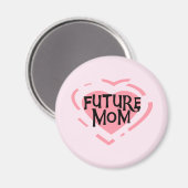Aimant Future Mom Pink Heart Tshirts et cadeaux (Recto/Verso)