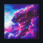 Aimant Futuristic Cosmic Neon Leopard<br><div class="desc">A powerful cosmic leopard emerging from vibrant clouds of neon pink,  electric blue,  and deep violet.</div>