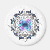 Aimant Futuristic Crystal Mandala – Geometric Tech Art (Devant)