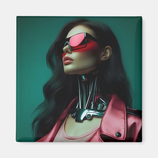Aimant futuristic cybernetic woman (Devant)