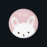 Aimant Fuzzy Bunny Pink Personnalised<br><div class="desc">Adorable aimant personnalisé rose lapin fuzzy.</div>