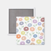 Aimant Fuzzy Flower Lg Pattern Pastels on White (Recto/Verso)