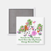 Aimant G. B. Shaw Citation végétarienne (Recto/Verso)