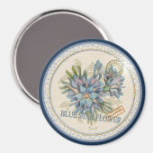 Aimant G Bureau de création Fleur bleue (Recto/Verso)