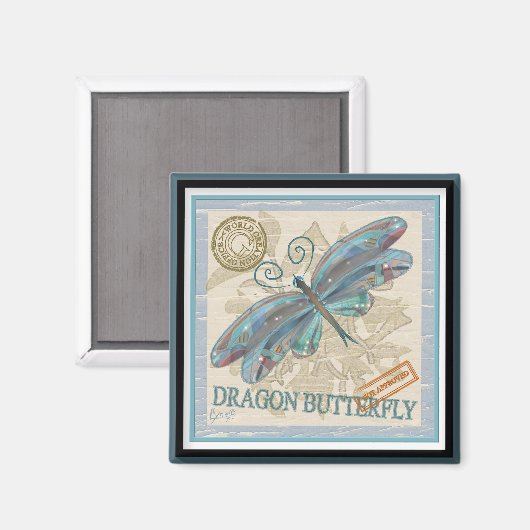 Aimant G Bureau de création libellule (Recto/Verso)