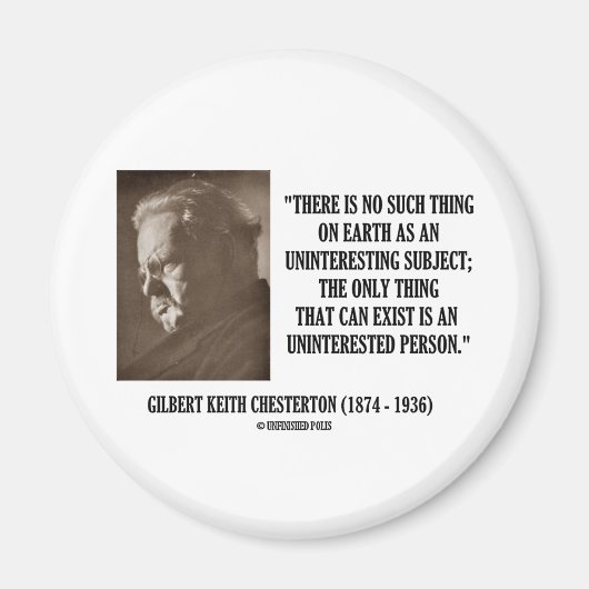 Aimant G.K. Chesterton Inintéressant Sujet Inintéressé (Devant)